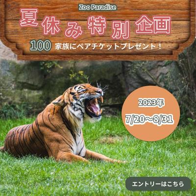 Zoo Paradise「夏休み特別企画」ペアチケットプレゼントキャンペーン用バナーを作りました