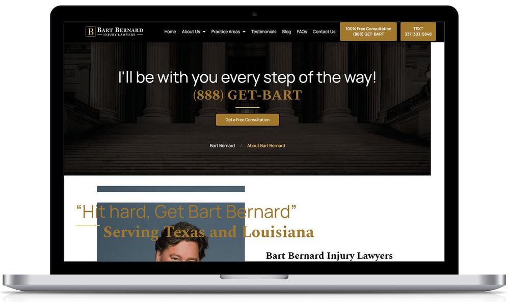 米国の交通事故専門の法律事務所「Bart Bernard」のHPを制作しました