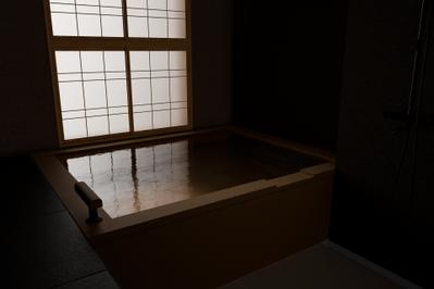 寛ぎの空気感を与える温泉パースを描きました