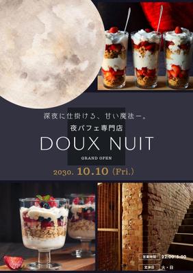 架空の夜パフェ専門店のチラシを制作しました