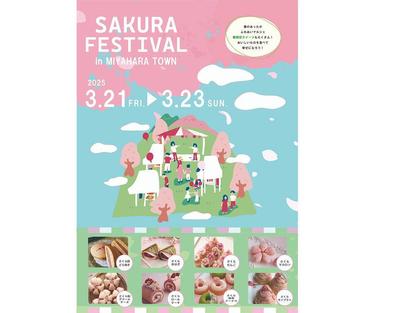 桜祭りのチラシをデザインしました。ピンクをメインカラーにやさしく華やかな印象に仕上げました