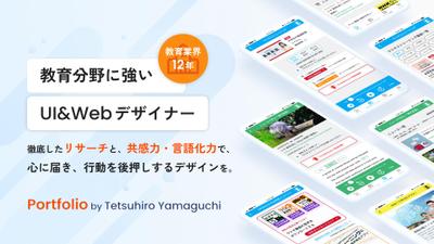 UIデザイン、Webサイト、LP、バナーを掲載したポートフォリオを作成しました