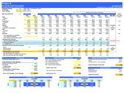 事業計画の応用例（DCF法による企業価値評価）を作成しました