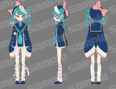 キャラクター、衣装デザイン/三面図を制作いたしました