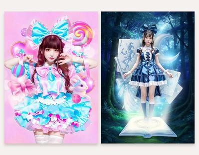 架空のアイドルグループ向けに宣材写真のデザイン例を制作しました