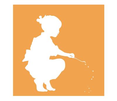 少女が遊んでいる姿を会社のロゴにデザインしました