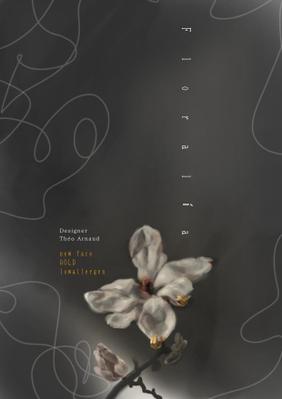 ビジュアル広告として架空のブランド『Floralia』の新作イヤリング発表・宣伝画像作らせて頂きました