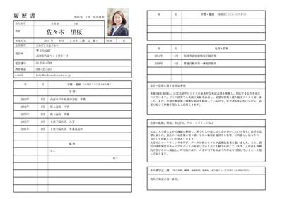 履歴書を作成・添削しました