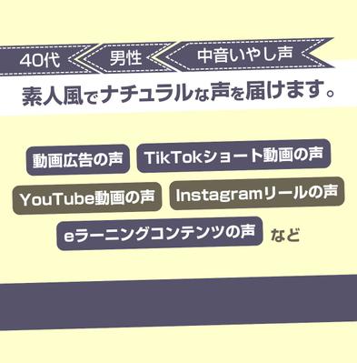 素人風ナレーションと、キャラクターボイスを収録しました