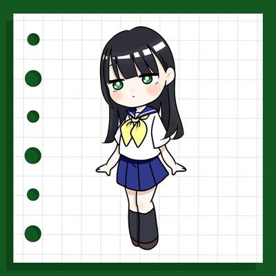 [GIFアニメ]手を振る女の子のGIFを作成しました