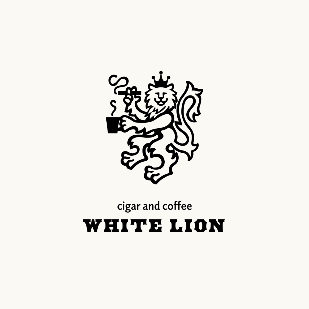 シガーカフェ、「ホワイトライオン」のロゴマークを作成し
ました