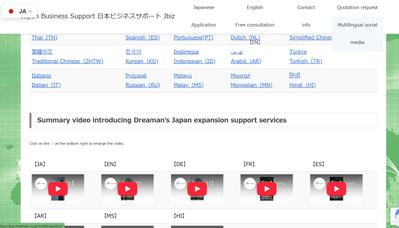 20か国語以上対応の日本の情報を世界へ発信するJbiz作成ました