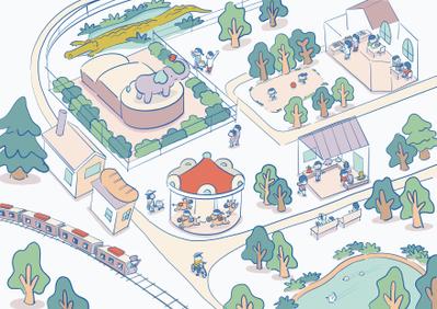 井之頭公園を元に描きました
