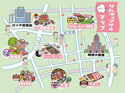 韓国の美味しい焼肉屋さんを描きました