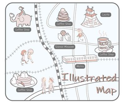 名古屋城周りのイラストマップをかきました