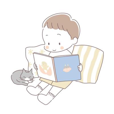 絵本を読む子どものイラストを制作しました