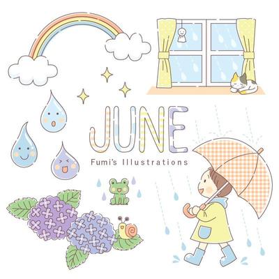 6月をテーマにしたイラストを制作しました
