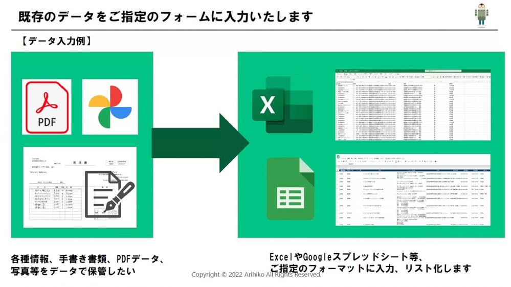 面倒なデータ入力やデータ収集、リスト作成等を代行いたします