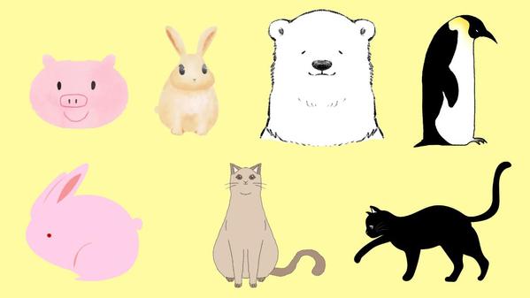 シンプルでかわいい動物のキャラクターイラストを作成いたします