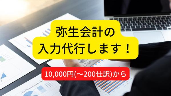 弥生会計の入力代行（個人事業主、中小法人様対象）します
