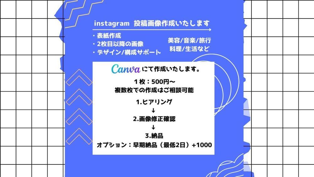 Instagram（インスタグラム）の投稿画像作成いたします