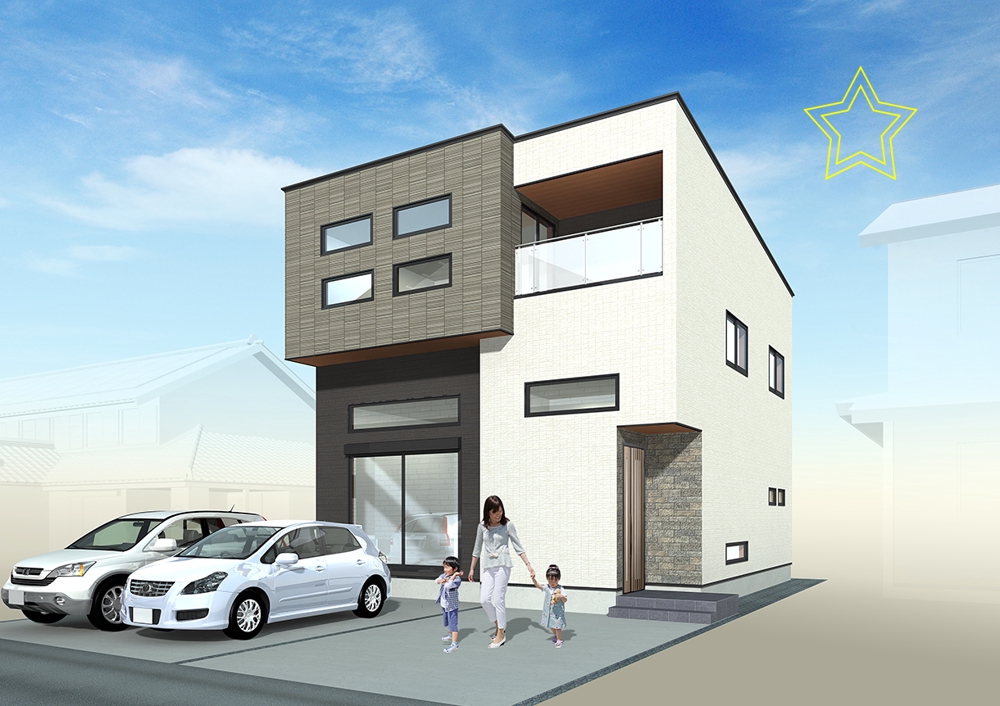 建築パース02｜戸建住宅の外観パースを制作します