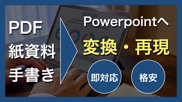【Powerpoint変換】PDF/手書き/紙資料をパワーポイントへ変換します