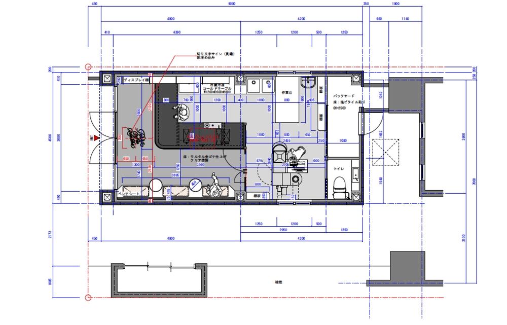 店舗・住宅インテリアデザイナーが平面図等の図面を作成します