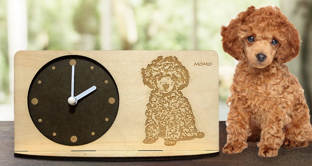 【オーダーメイド】ペットが彫刻されたオリジナル置き時計を製作します
