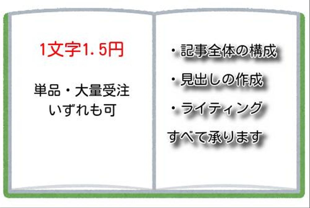 【1文字1.5円でSEO】オールジャンルのライティングを承ります