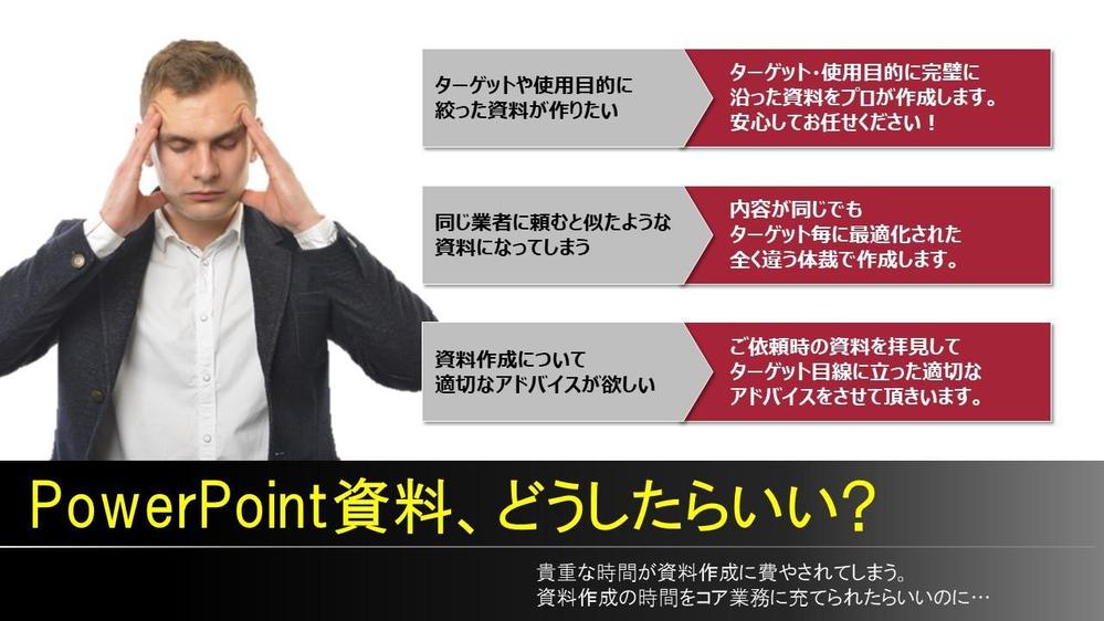 プロにお任せ！『最適化』されたPowerPoint資料をご提供します