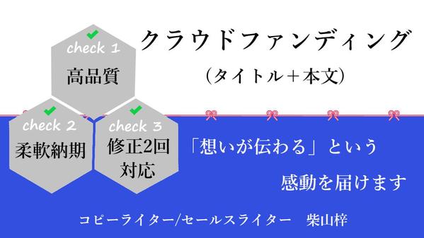 ≪10月も受付中≫クラウドファンディング原稿作成いたします