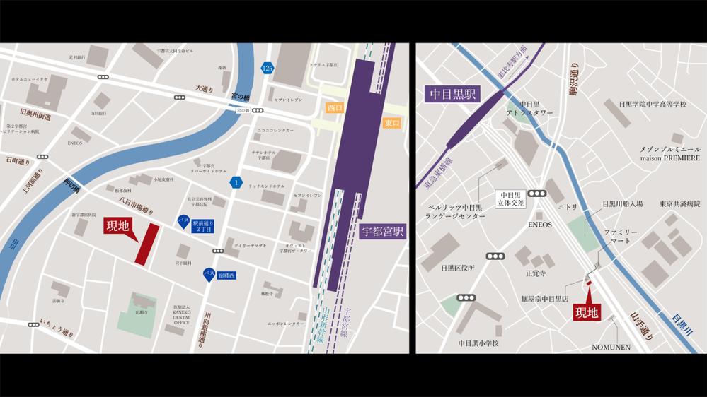 チラシやホームページなどに掲載出来る現地案内図を制作いたします