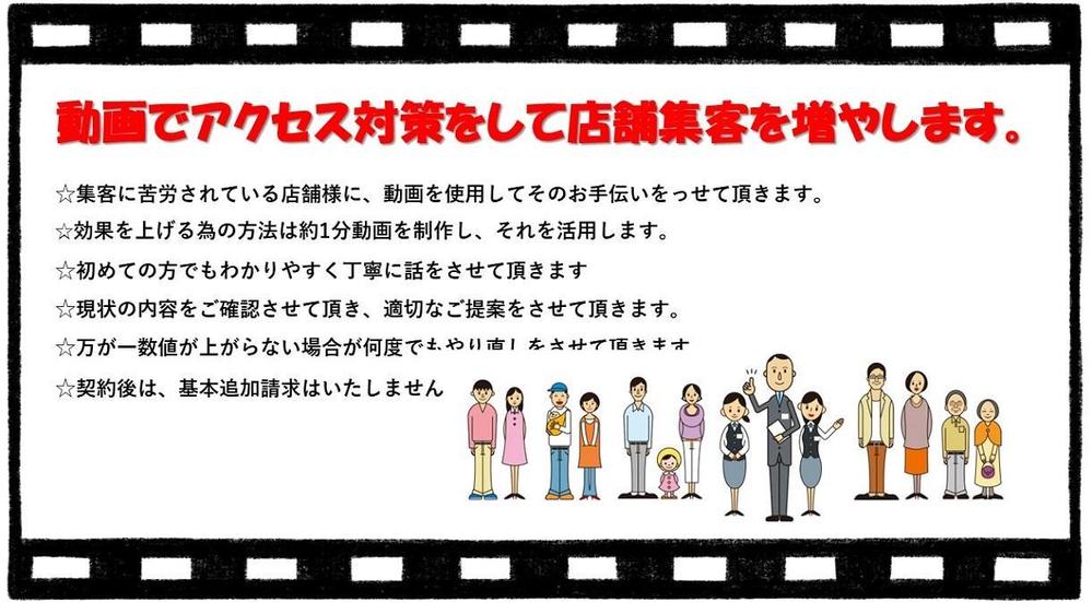 MAX1分の短い動画で素早く顧客集客/業務改善を行います