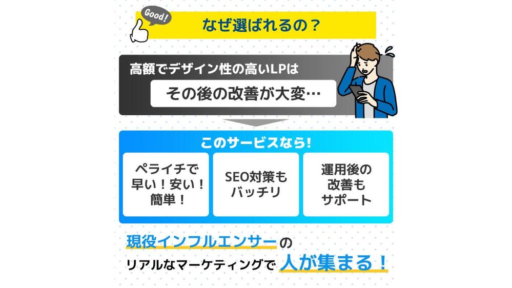 ペライチで現役インフルエンサーがLPランディングページを制作します