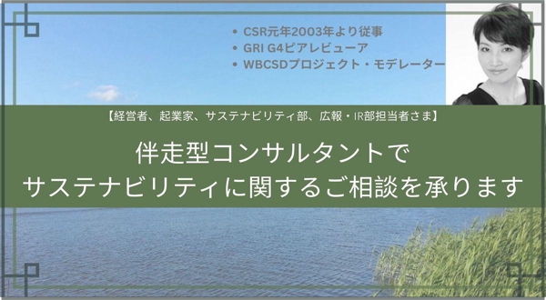 持続可能性(SDGs)経営・情報開示・サステナブルビジネス開発の支援をいたし
ます