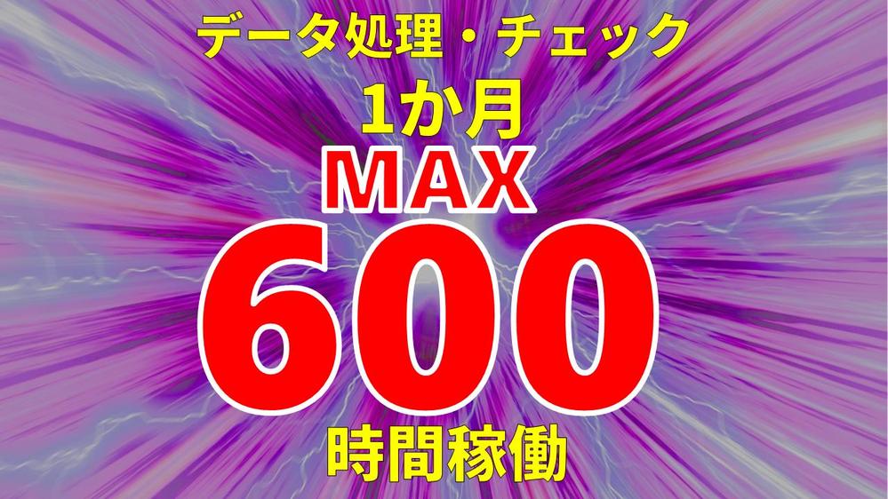 【データ入力人員】パソコン作業に精通したフルタイムの作業者4名分の稼働量を提供します