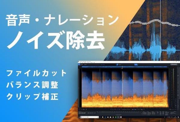 【音声・ナレーション補正】ノイズ除去とバランス調整でクリアな音源に仕上げます。