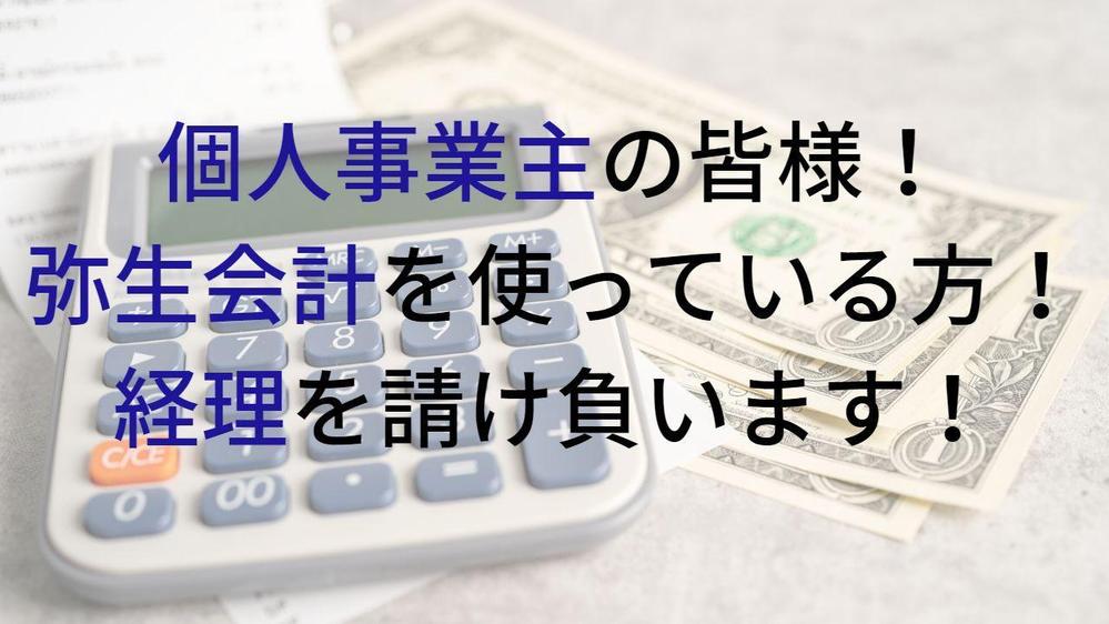 弥生会計ソフト限定！個人事業主の皆様の経理を代行します