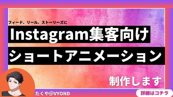 【修正無制限】 Instagram集客用ショートアニメーションを制作します