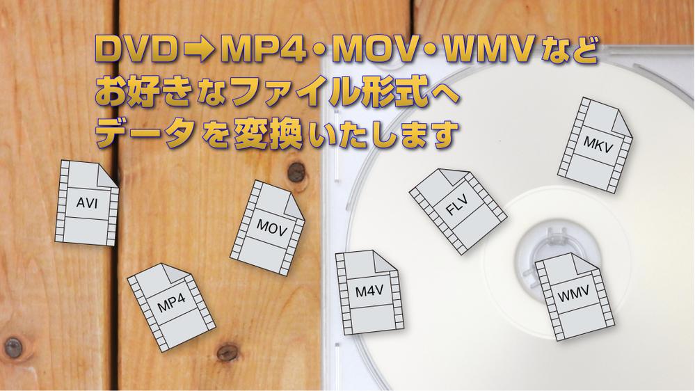 DVD ➡︎ MP4・M4V・MOV・WMV など お好きなファイルに変換いたします