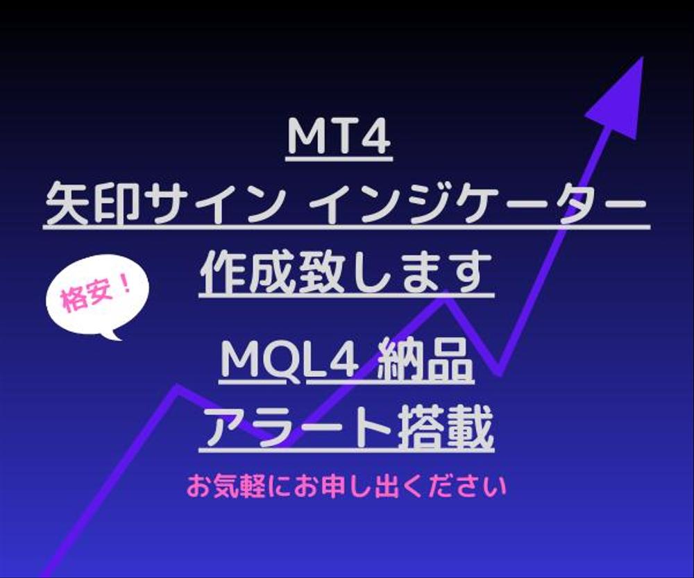 ★MT4用の矢印サイン インジケーター(MQL4)を作成致します