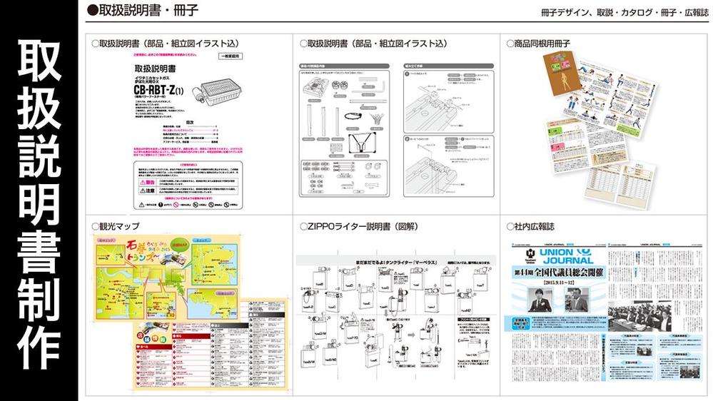 取扱説明書（イラスト・作図・図面も同時発注可能）作成・制作致します