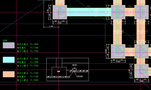 建設・建築・施工図面をCAD(2D)にて作図を行います