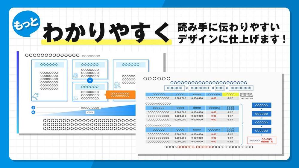 ご提案書・営業資料を「見やすく」「わかりやすく」「魅力的に」デザインします