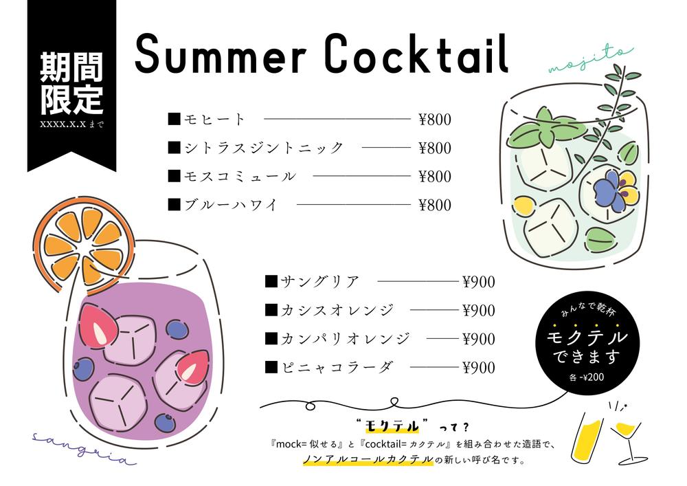 【何度でも修正OK◎】紙一枚で魅せるドリンクメニュー作成します