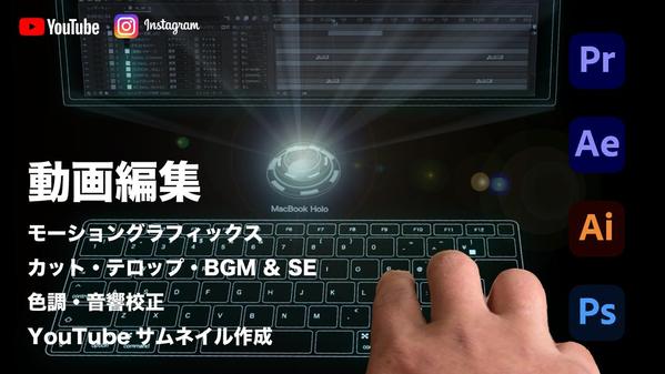 YouTube・TikTok等、高品位な動画編集承ります
