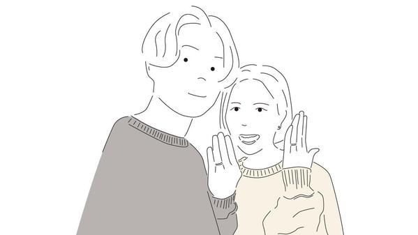幸せな写真を見てるだけで癒される、心温まるシンプルなイラストで描きます
