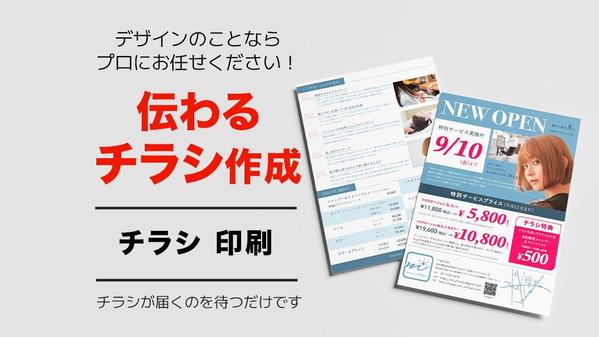 何を伝え、目的は何なのか。訴求ポイントを押さえたチラシデザインします