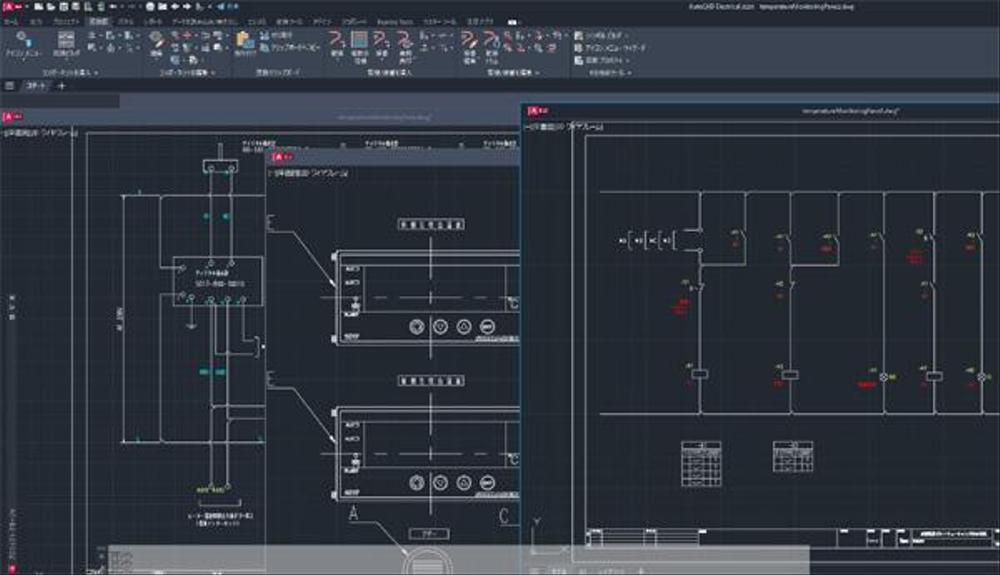 制御盤の配線図、外形図等作成します。既設制御盤図のＣＡＤデータ起こしも引き受けます